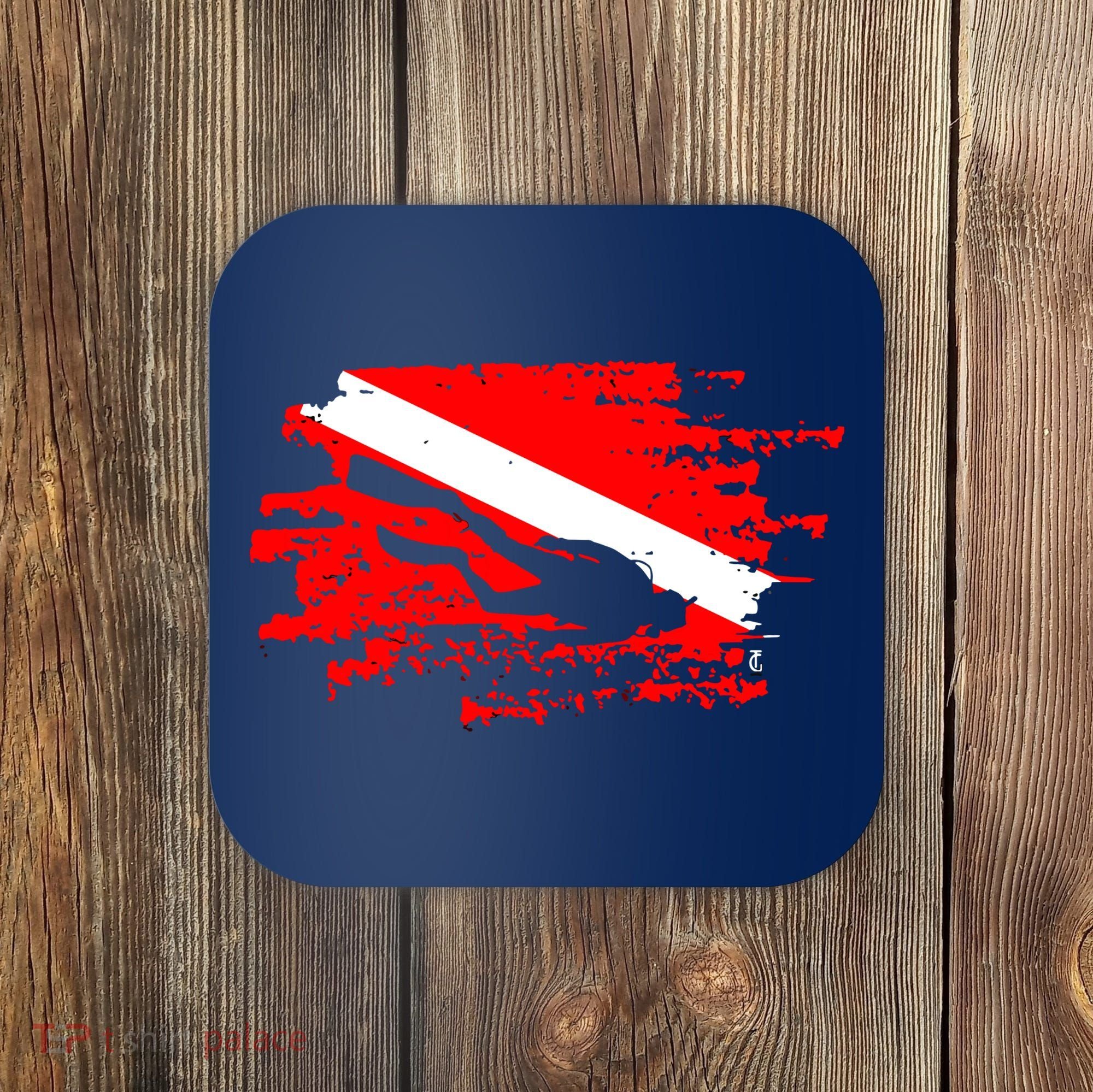 Scuba Diving Diver Down Flag Awesome Marine Diver Dive Gift Coaster