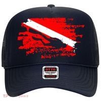 Scuba Diving Diver Down Flag Awesome Marine Diver Dive Gift Hat thumb 0