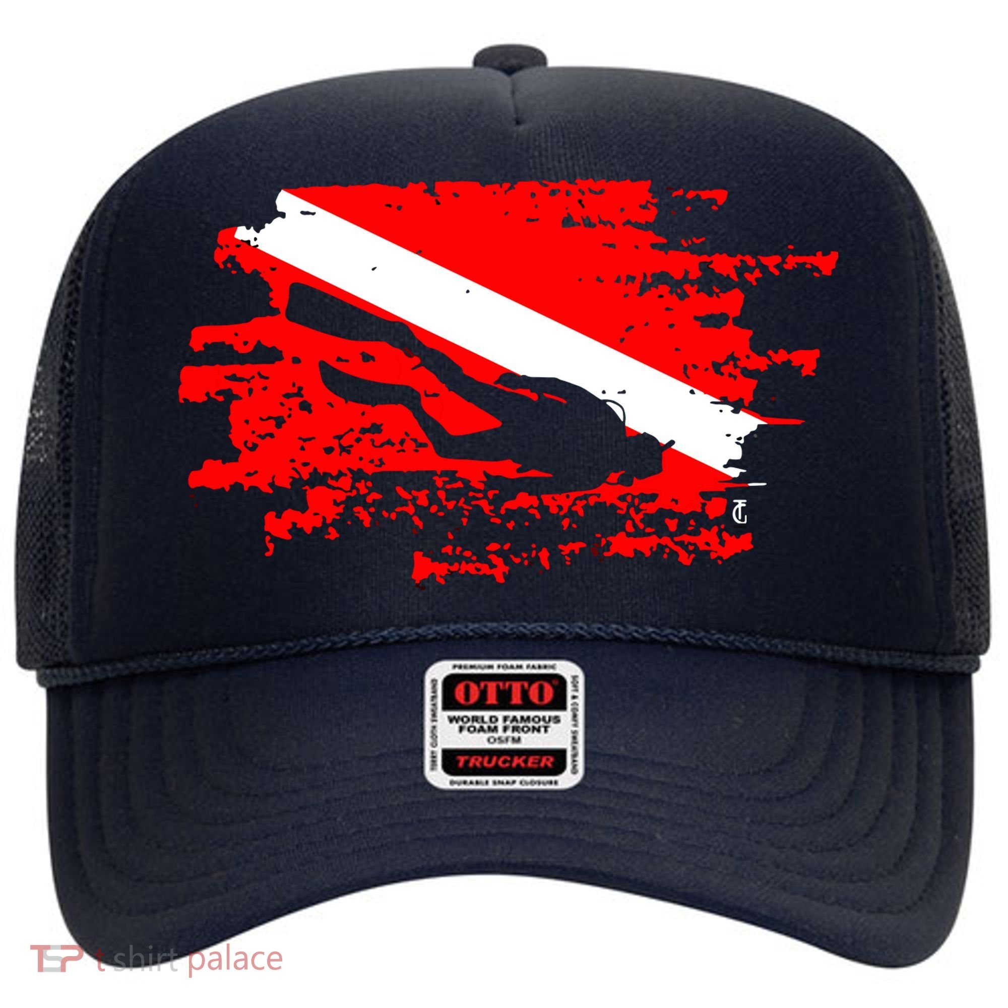Scuba Diving Diver Down Flag Awesome Marine Diver Dive Gift Hat