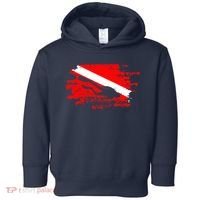 Scuba Diving Diver Down Flag Awesome Marine Diver Dive Gift Toddler Hoodie thumb 0