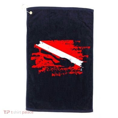 Scuba Diving Diver Down Flag Awesome Marine Diver Dive Gift Golf Towel