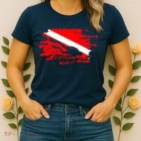 Scuba Diving Diver Down Flag Awesome Marine Diver Dive Gift Women's T-Shirt thumb 2
