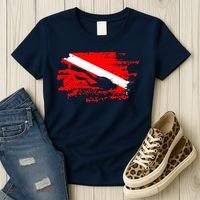 Scuba Diving Diver Down Flag Awesome Marine Diver Dive Gift Women's T-Shirt thumb 3