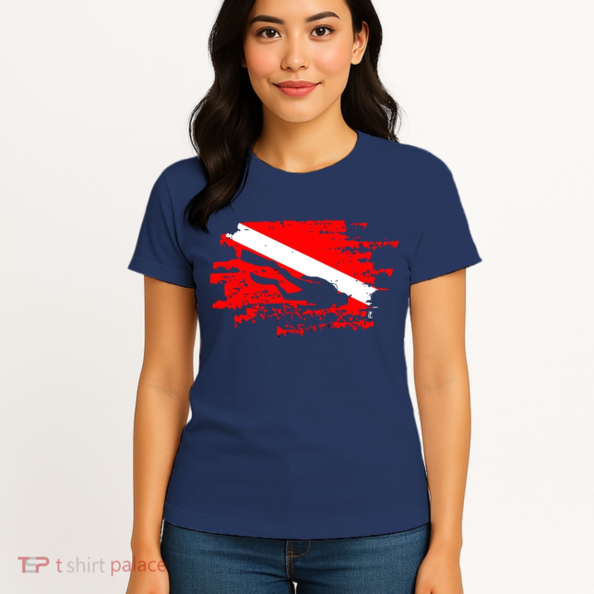 Scuba Diving Diver Down Flag Awesome Marine Diver Dive Gift Women's T-Shirt