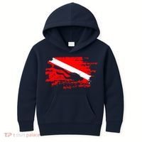 Scuba Diving Diver Down Flag Awesome Marine Diver Dive Gift Kids Hoodie thumb 0