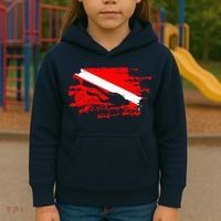 Scuba Diving Diver Down Flag Awesome Marine Diver Dive Gift Kids Hoodie thumb 3