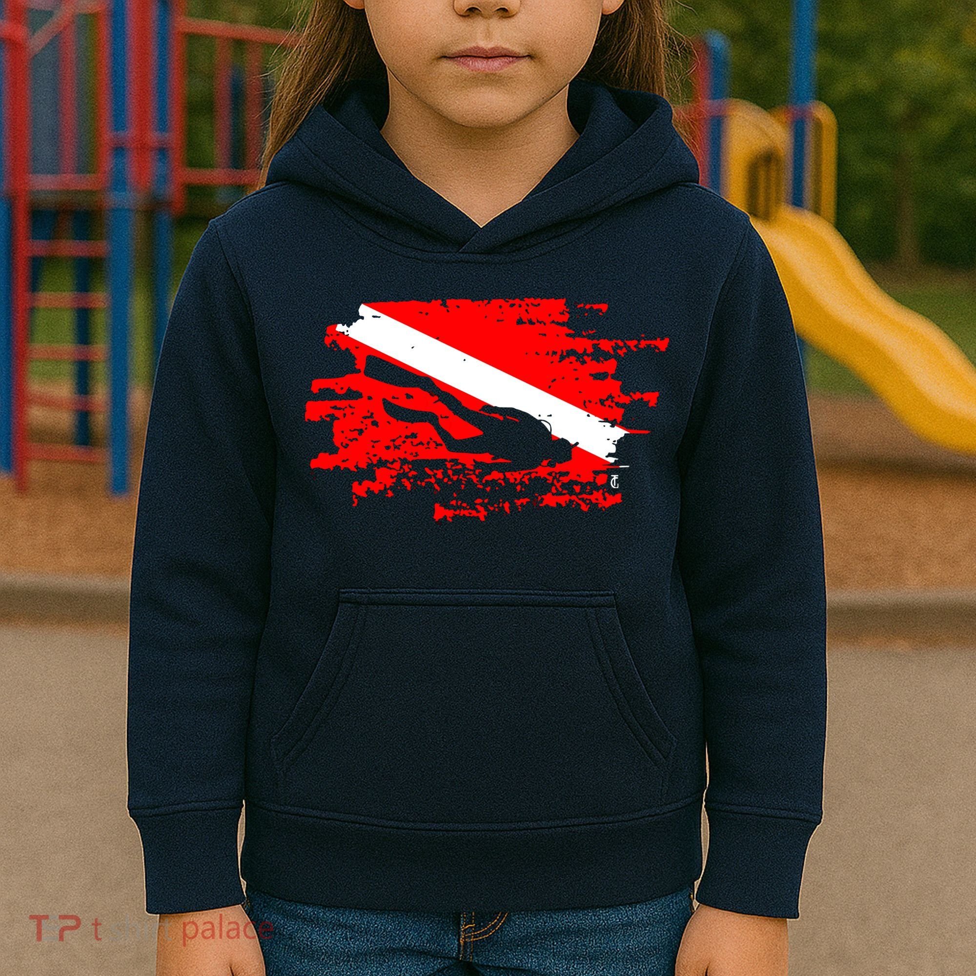 Scuba Diving Diver Down Flag Awesome Marine Diver Dive Gift Kids Hoodie