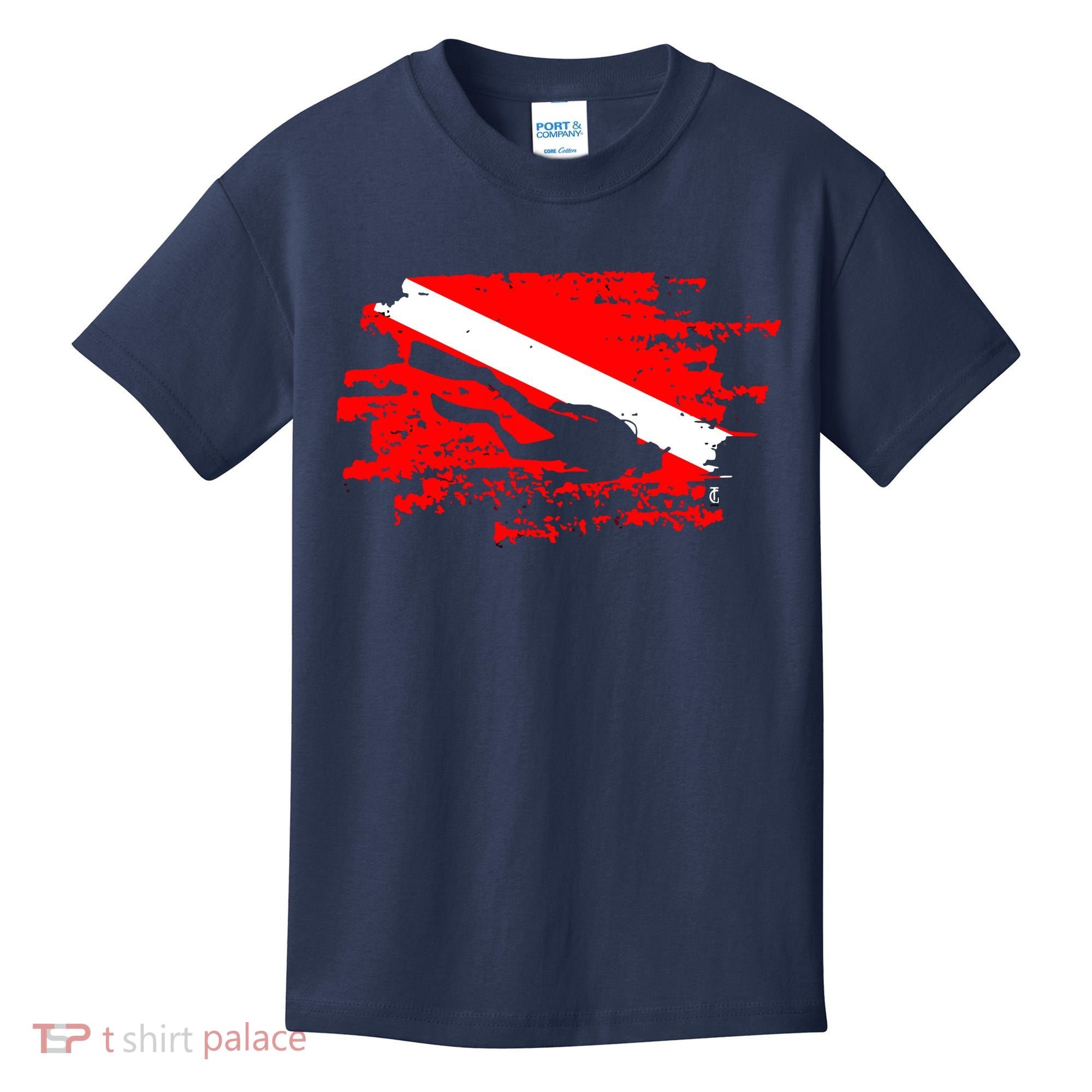 Scuba Diving Diver Down Flag Awesome Marine Diver Dive Gift Kids T-Shirt