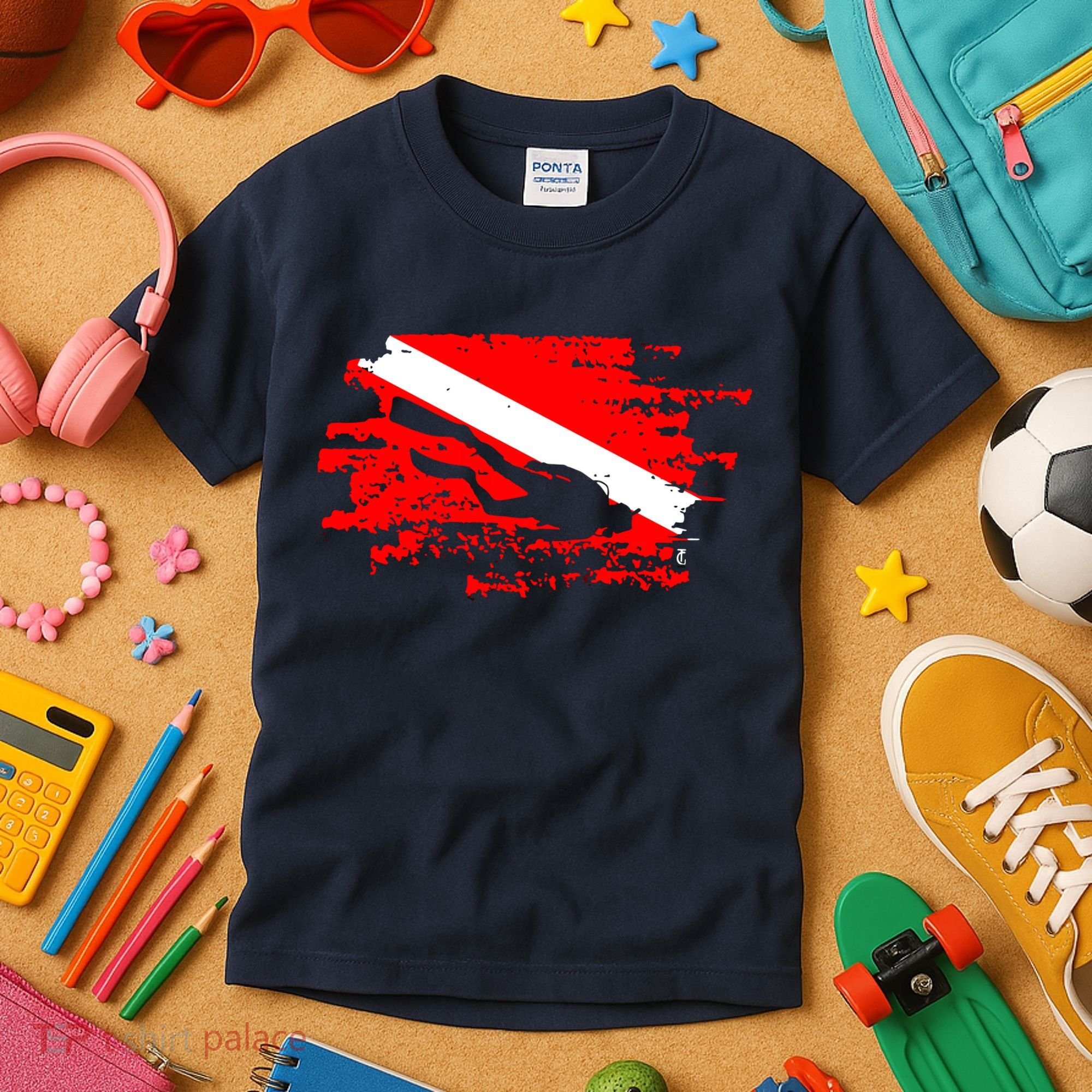 Scuba Diving Diver Down Flag Awesome Marine Diver Dive Gift Kids T-Shirt