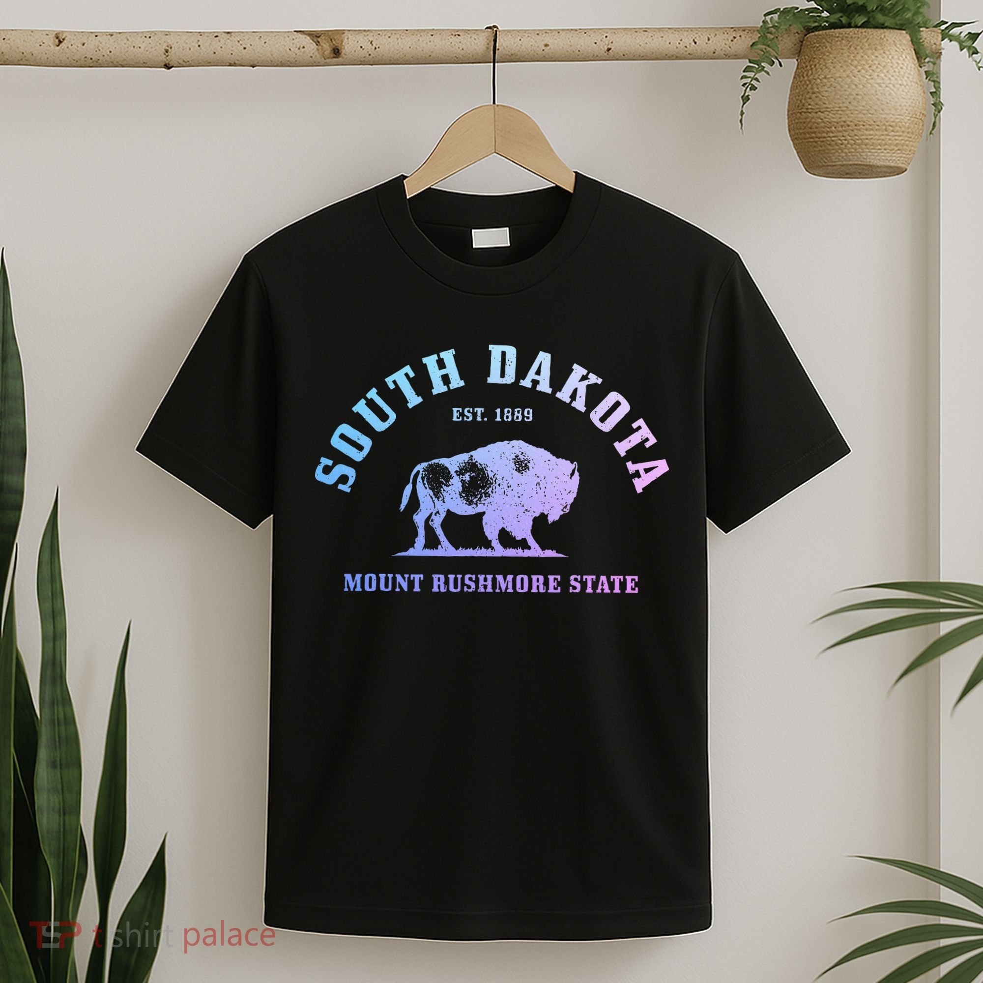 South Dakota Est. 1889 Mount Rushmore State Bison Vintage T-Shirt