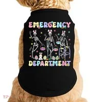 Skeleton Dancing Easter Emergency Department Er Nurse  Doggie Tank thumb 0