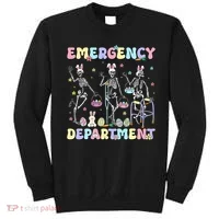 Skeleton Dancing Easter Emergency Department Er Nurse  Sweatshirt thumb 0