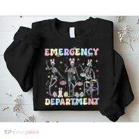 Skeleton Dancing Easter Emergency Department Er Nurse  Sweatshirt thumb 2
