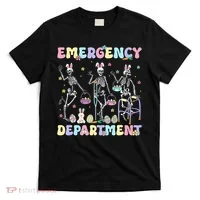 Skeleton Dancing Easter Emergency Department Er Nurse  T-Shirt thumb 0