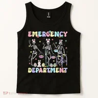 Skeleton Dancing Easter Emergency Department Er Nurse  Tank Top thumb 2