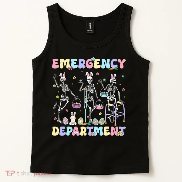 Skeleton Dancing Easter Emergency Department Er Nurse  Tank Top