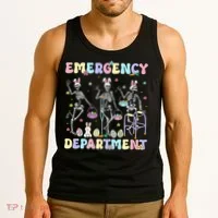Skeleton Dancing Easter Emergency Department Er Nurse  Tank Top thumb 3