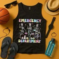 Skeleton Dancing Easter Emergency Department Er Nurse  Tank Top thumb 4