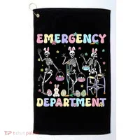 Skeleton Dancing Easter Emergency Department Er Nurse  Golf Towel thumb 0