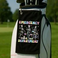 Skeleton Dancing Easter Emergency Department Er Nurse  Golf Towel thumb 2