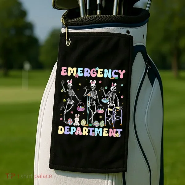 Skeleton Dancing Easter Emergency Department Er Nurse  Golf Towel