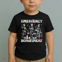 Skeleton Dancing Easter Emergency Department Er Nurse  Toddler T-Shirt thumb 2