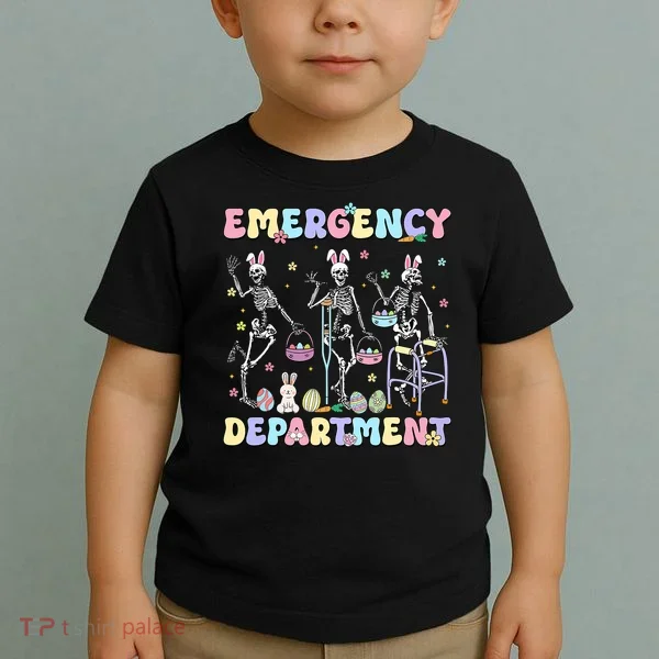 Skeleton Dancing Easter Emergency Department Er Nurse  Toddler T-Shirt