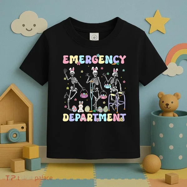 Skeleton Dancing Easter Emergency Department Er Nurse  Toddler T-Shirt