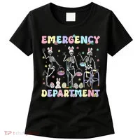 Skeleton Dancing Easter Emergency Department Er Nurse  Women's T-Shirt thumb 0