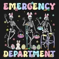 Skeleton Dancing Easter Emergency Department Er Nurse  Women's T-Shirt thumb 6