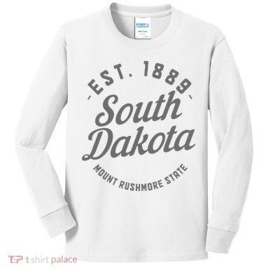 South Dakota Est. 1889 Vintage Mount Rushmore State Pride Kids Long Sleeve Shirt