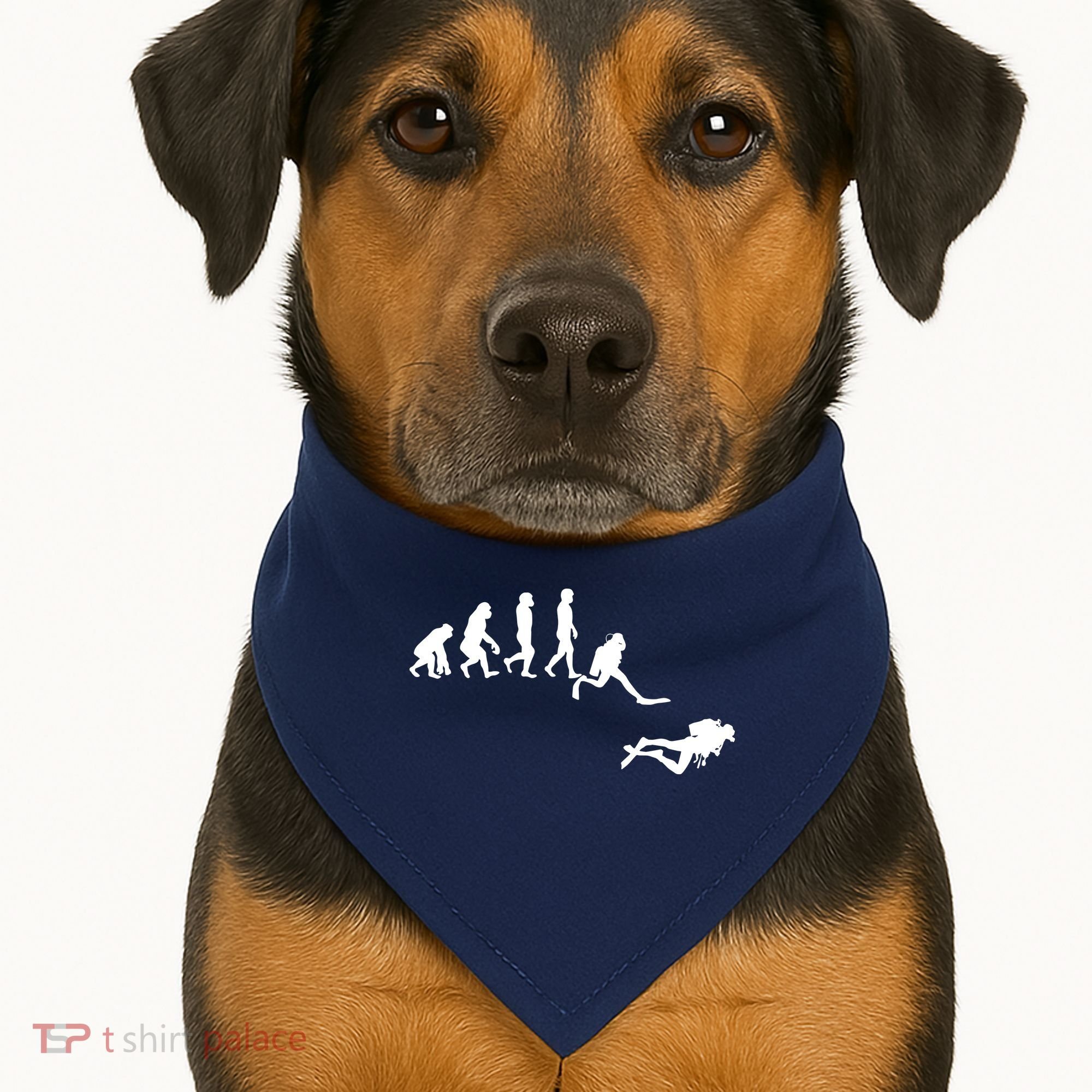 Scuba Dive Evolution Diving Diver Ocean Lover Gift USA-Made Doggie Bandana