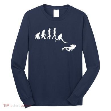 Scuba Dive Evolution Diving Diver Ocean Lover Gift Long Sleeve Shirt
