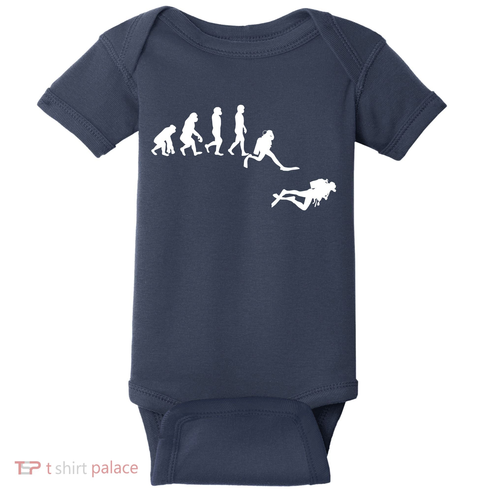 Scuba Dive Evolution Diving Diver Ocean Lover Gift Baby Bodysuit