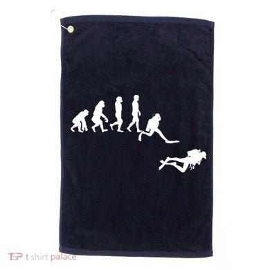 Scuba Dive Evolution Diving Diver Ocean Lover Gift Golf Towel