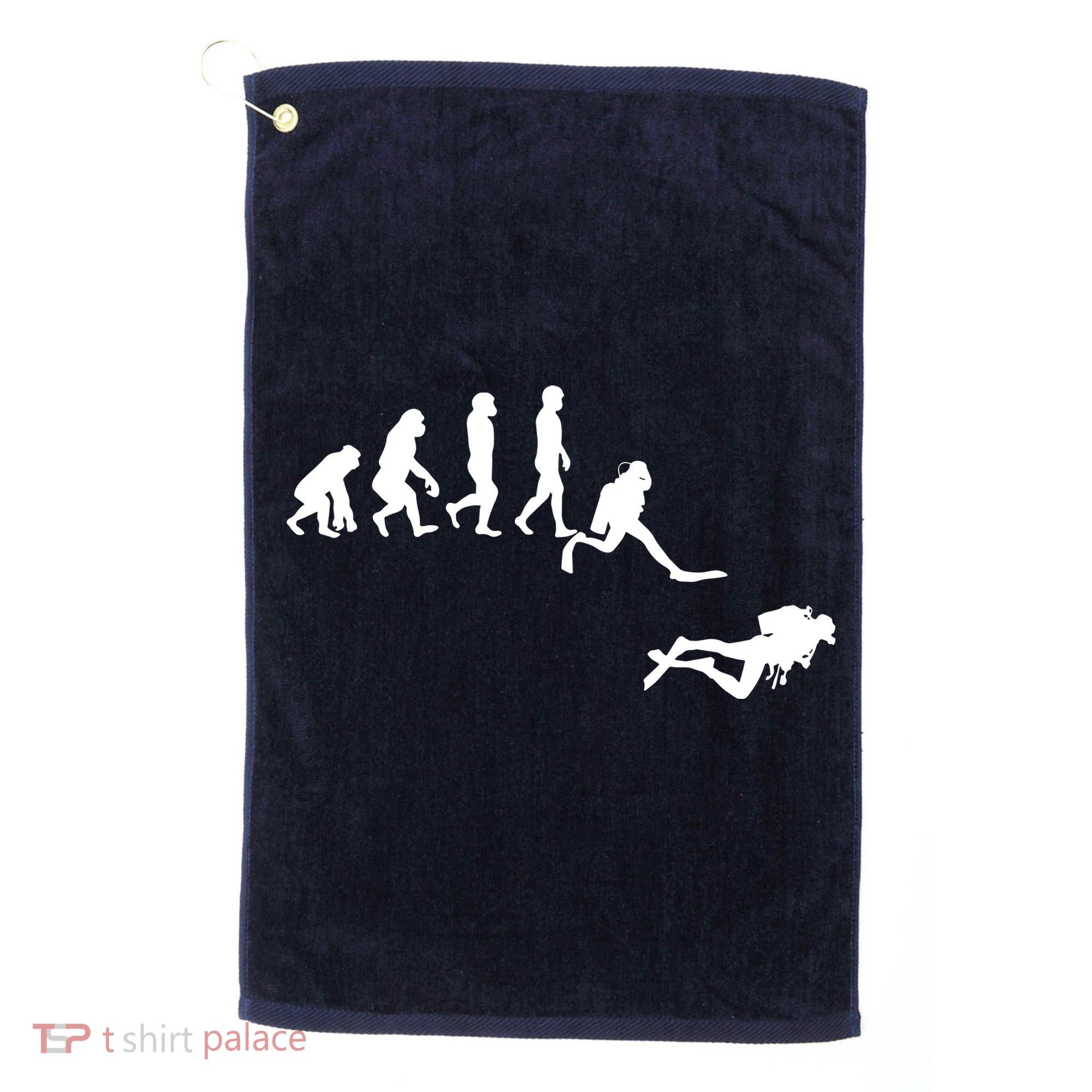 Scuba Dive Evolution Diving Diver Ocean Lover Gift Golf Towel