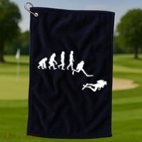Scuba Dive Evolution Diving Diver Ocean Lover Gift Golf Towel thumb 1