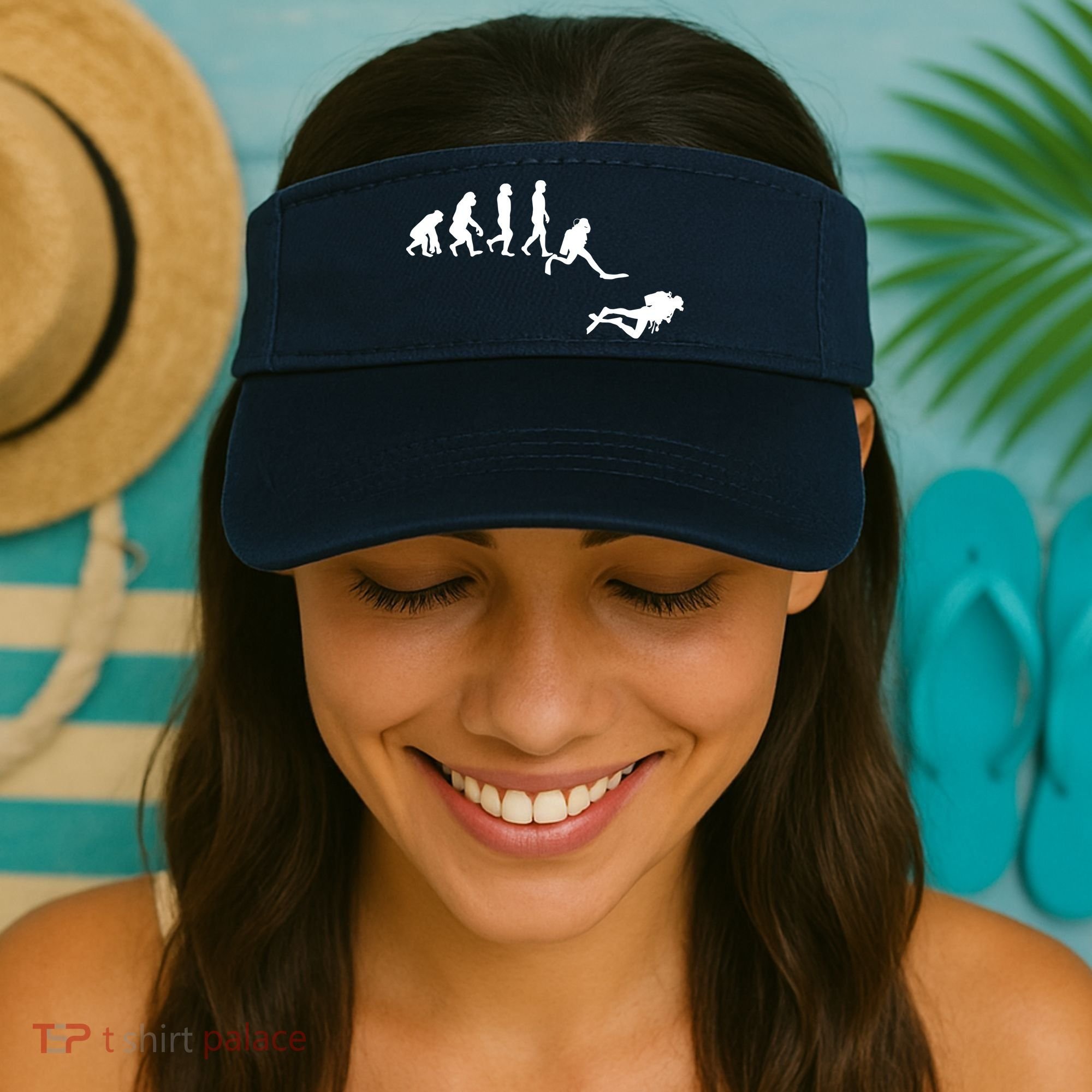 Scuba Dive Evolution Diving Diver Ocean Lover Gift Visor