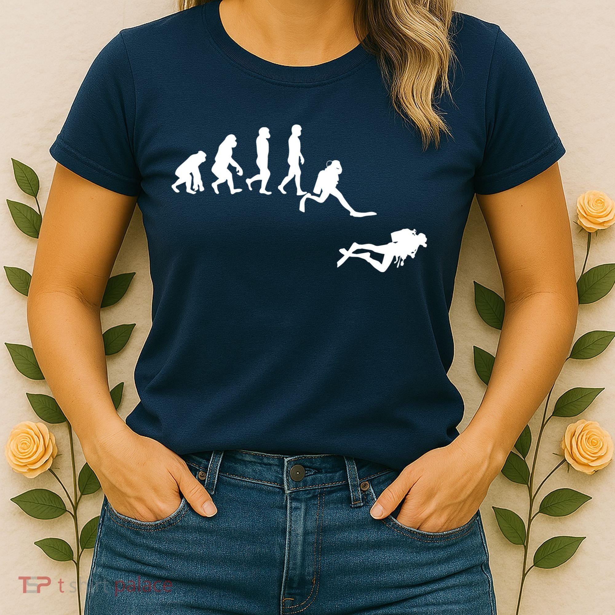Scuba Dive Evolution Diving Diver Ocean Lover Gift Women's T-Shirt