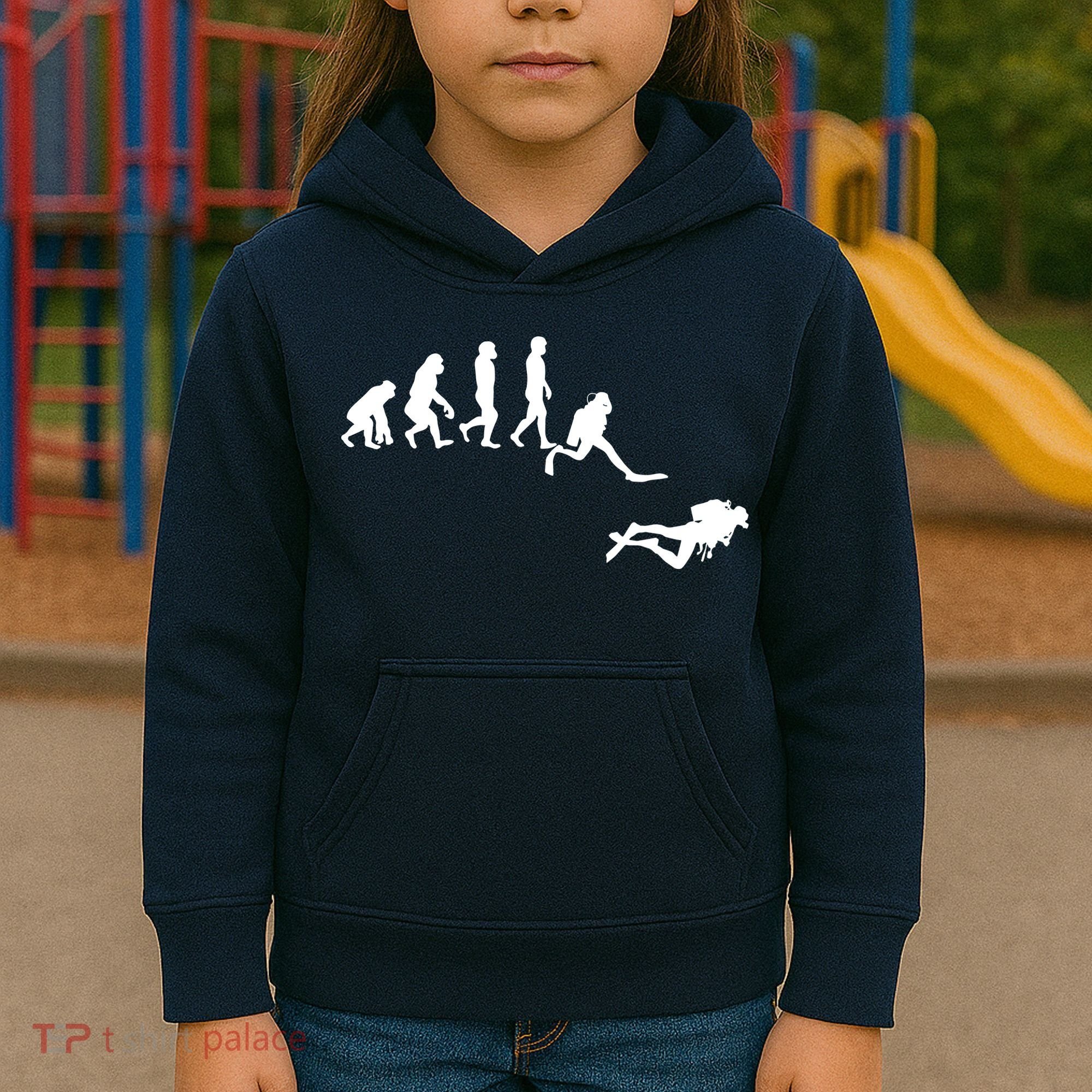 Scuba Dive Evolution Diving Diver Ocean Lover Gift Kids Hoodie