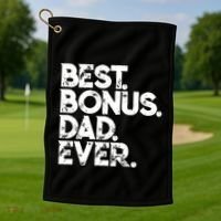 Step Dad Fathers Day Gift Best Bonus Dad Ever Gift Golf Towel thumb 1