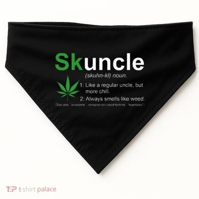 Skuncle Definition Funny Weed Pot Cannabis Marijuana Uncle USA-Made Doggie Bandana