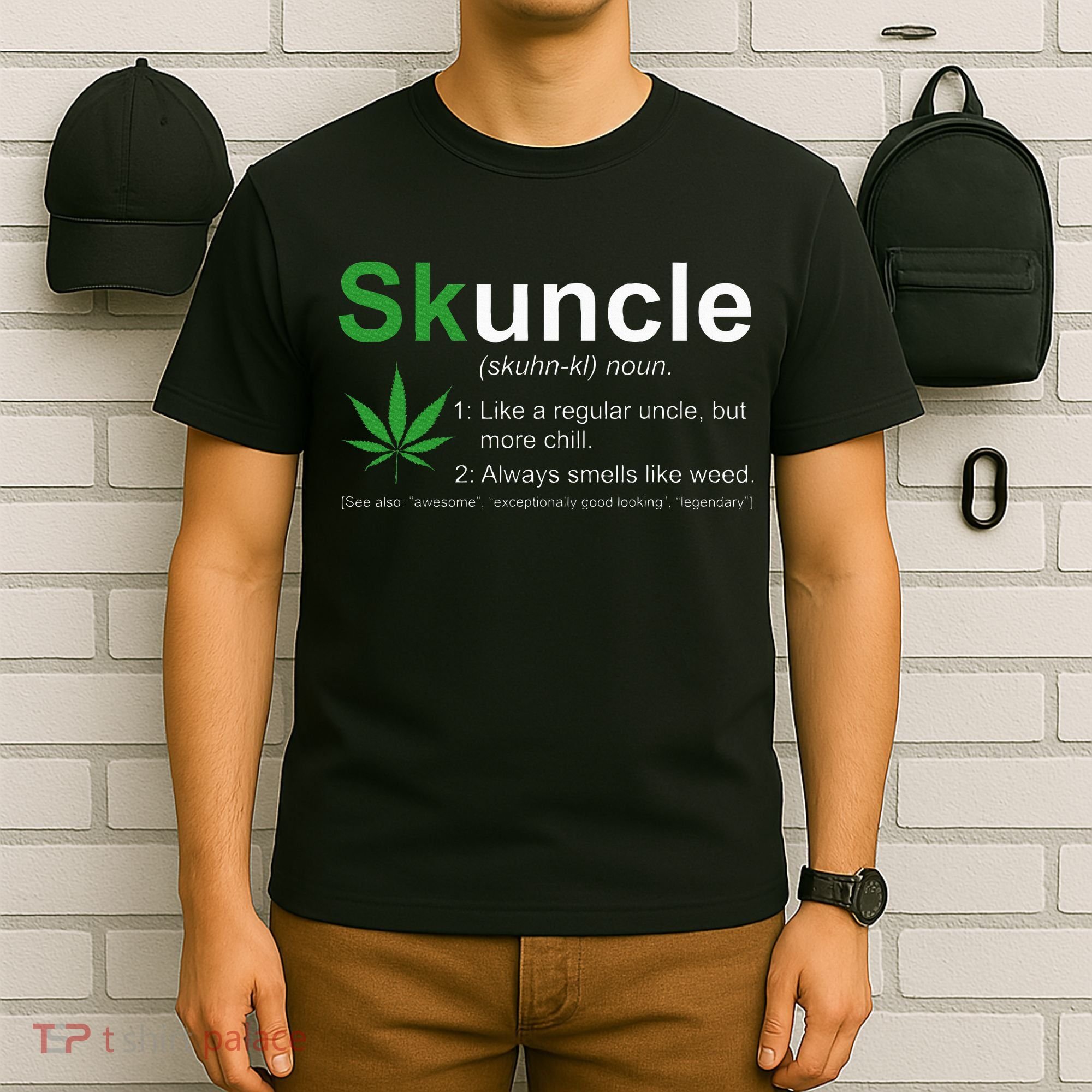 Skuncle Definition Funny Weed Pot Cannabis Marijuana Uncle T-Shirt
