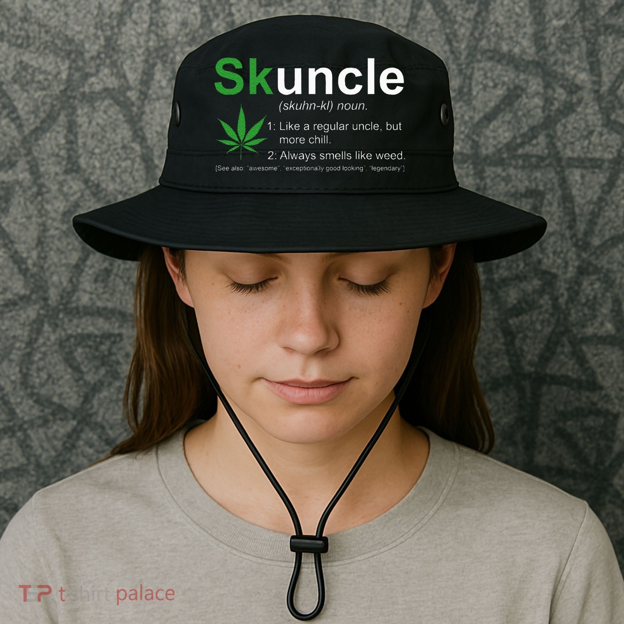 Skuncle Definition Funny Weed Pot Cannabis Marijuana Uncle Bucket Hat