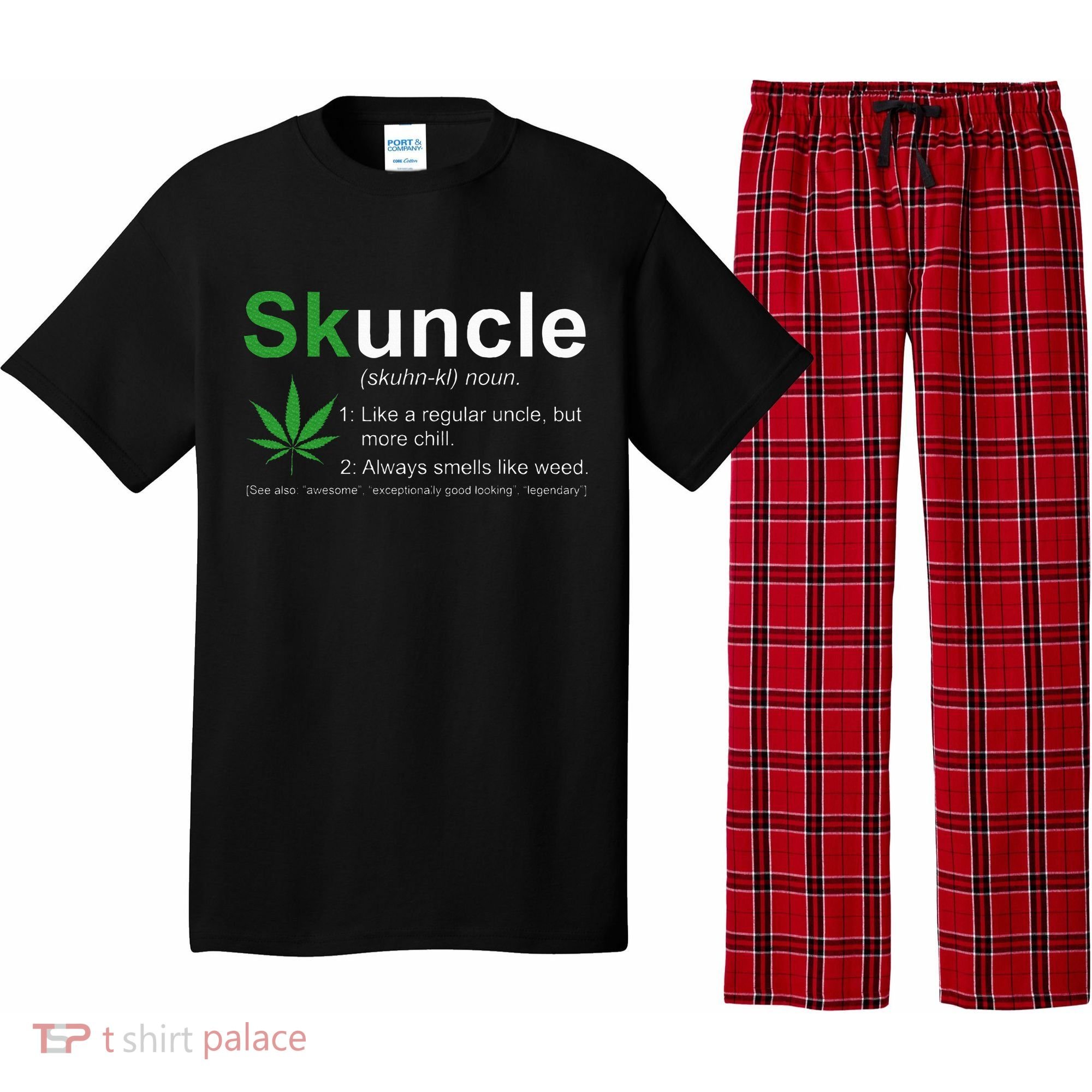Skuncle Definition Funny Weed Pot Cannabis Marijuana Uncle Pajama Set