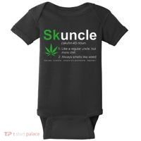 Skuncle Definition Funny Weed Pot Cannabis Marijuana Uncle Baby Bodysuit thumb 0