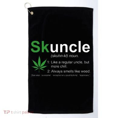Skuncle Definition Funny Weed Pot Cannabis Marijuana Uncle Golf Towel
