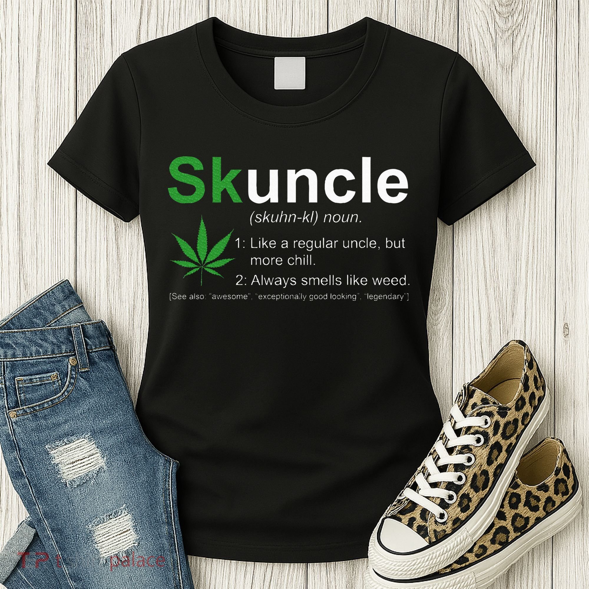 Skuncle Definition Funny Weed Pot Cannabis Marijuana Uncle Women's T-Shirt