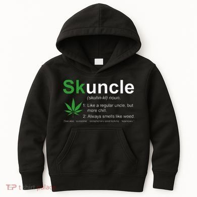 Skuncle Definition Funny Weed Pot Cannabis Marijuana Uncle Kids Hoodie