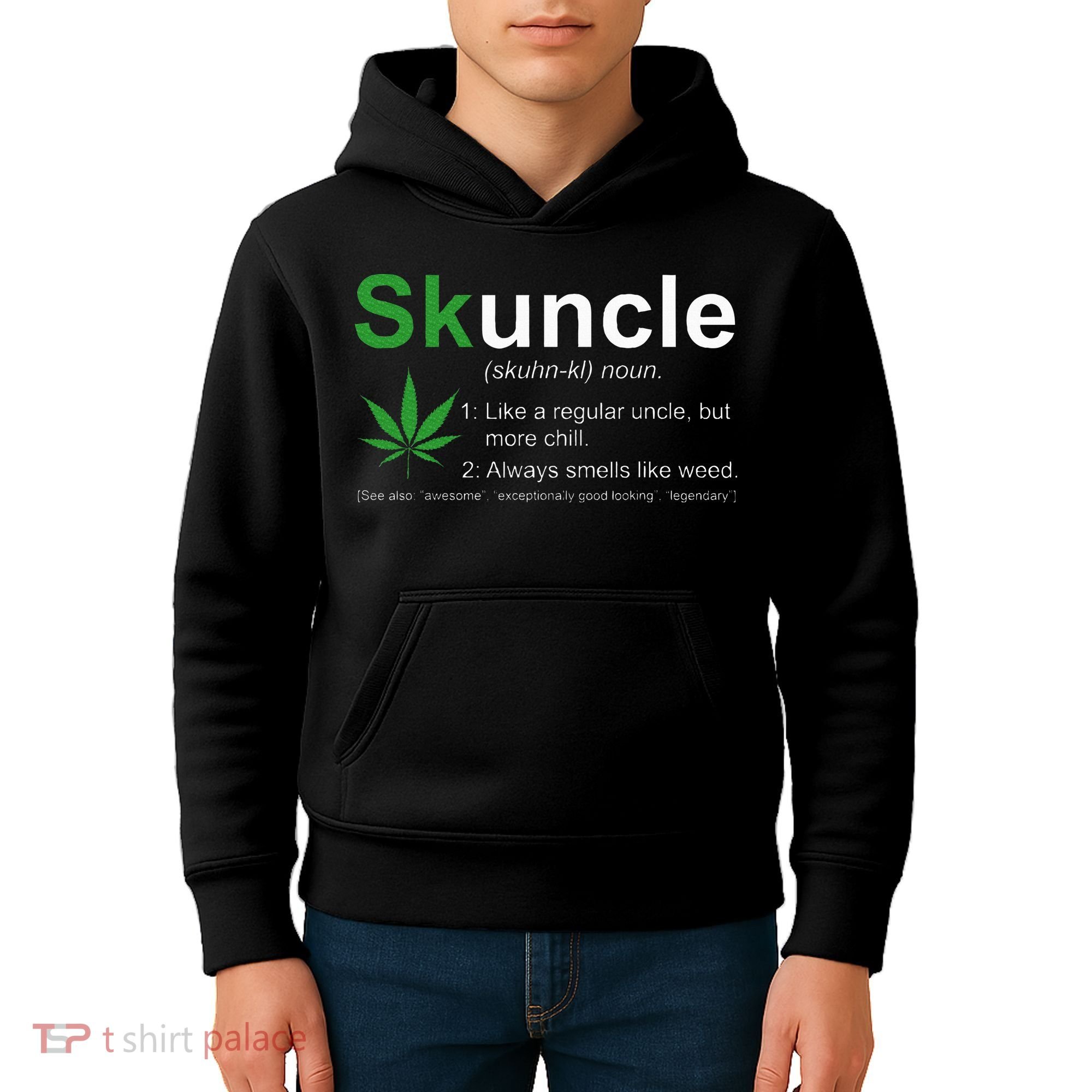 Skuncle Definition Funny Weed Pot Cannabis Marijuana Uncle Kids Hoodie